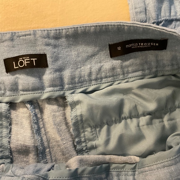 LOFT Marisa Blue Linen Blend Trousers – Size 12 - Picture 3 of 4